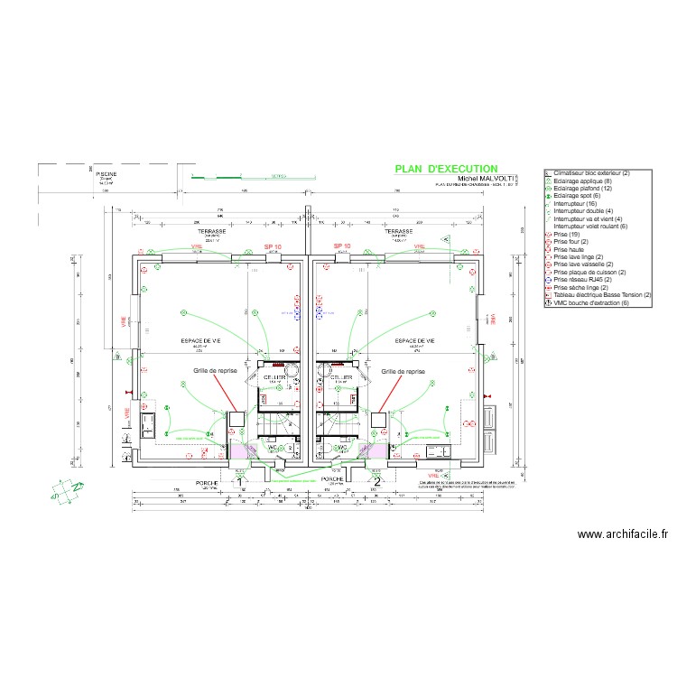 PLAN ELECTRICITE RDC - INDICE A - 28-04-25. Plan de 0 pièce et 0 m2