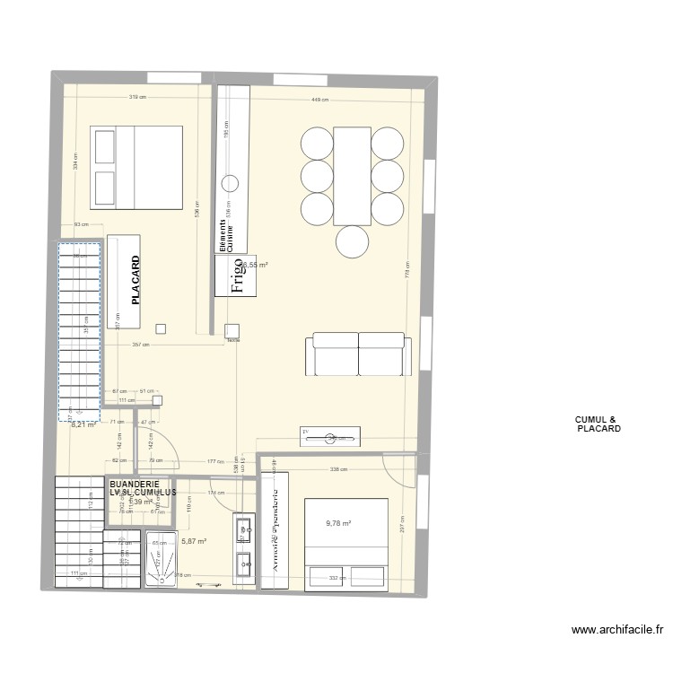 Appartement R+1 V.3. Plan de 0 pièce et 0 m2