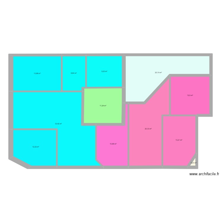 ORNANO. Plan de 26 pièces et 496 m2