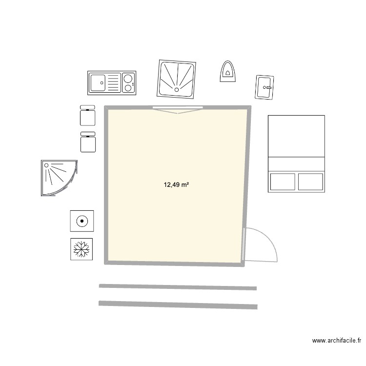 Chapitre. Plan de 1 pièce et 12 m2