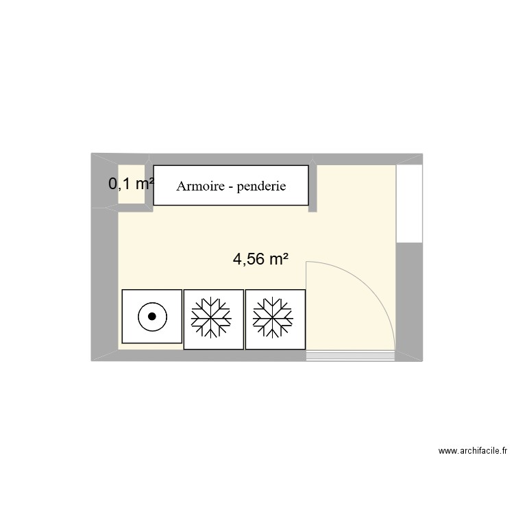 Buanderie mam. Plan de 2 pièces et 5 m2
