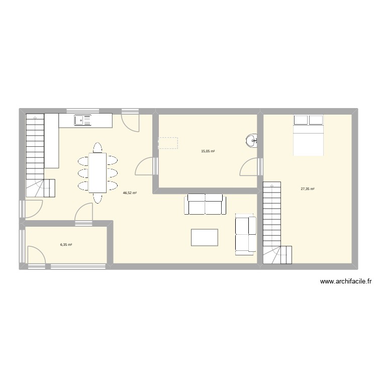 Les chiens étage supérieur. Plan de 0 pièce et 0 m2