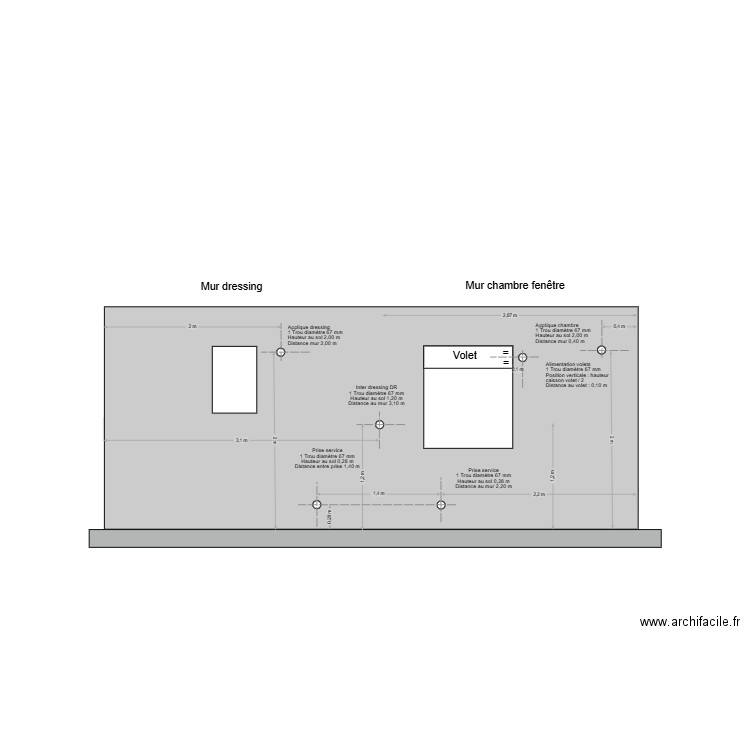 Mur chambre fenêtre Révision B. Plan de 0 pièce et 0 m2