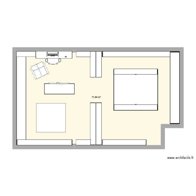 NEW LOCAL. Plan de 1 pièce et 72 m2