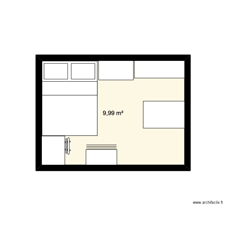 4x3 cabane. Plan de 1 pièce et 10 m2