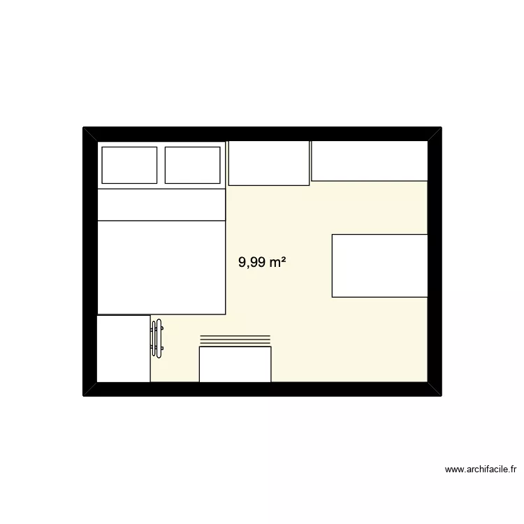 4x3 cabane. Plan de 1 pièce et 10 m²