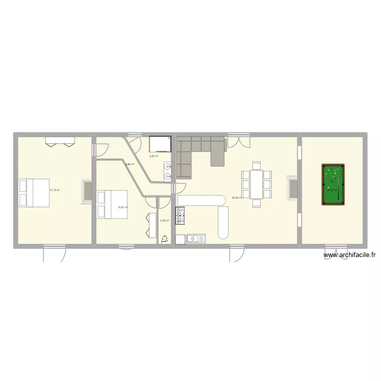 plan nanar. Plan de 7  et 142 m²