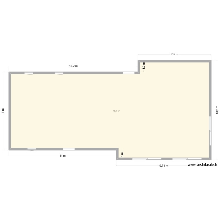 BELIN etage. Plan de 1 pièce et 172 m2