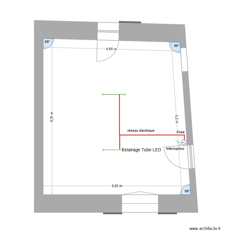 Atelier sculpture. Plan de 1 pièce et 25 m2