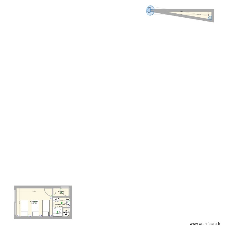 sdb palmyre. Plan de 5 pièces et 15 m2