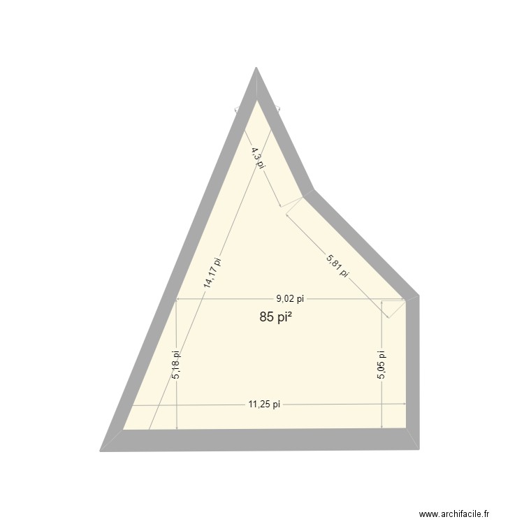 chalet 2. Plan de 1 pièce et 8 m2