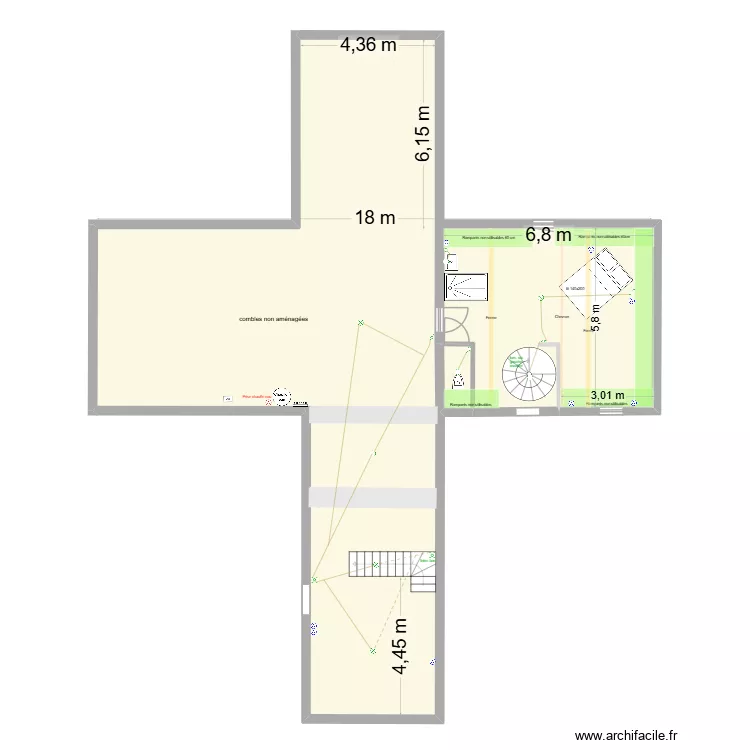 Etage branceilles elec. Plan de 3  et 171 m²