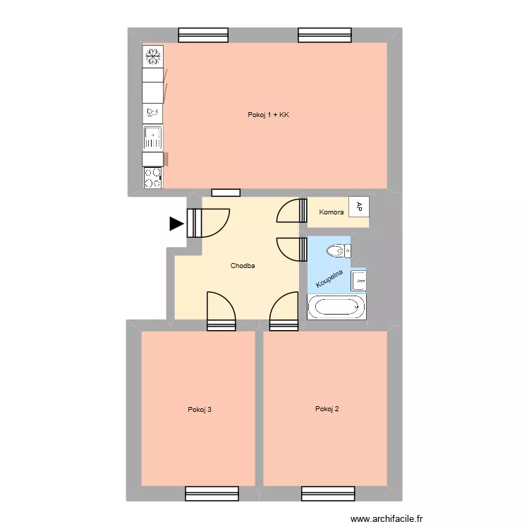 Hlavní třída 162, byt 3. Plan de 11 et 199 m² Hlavní třída 162, byt 3. Plan de 11 et 199 m²