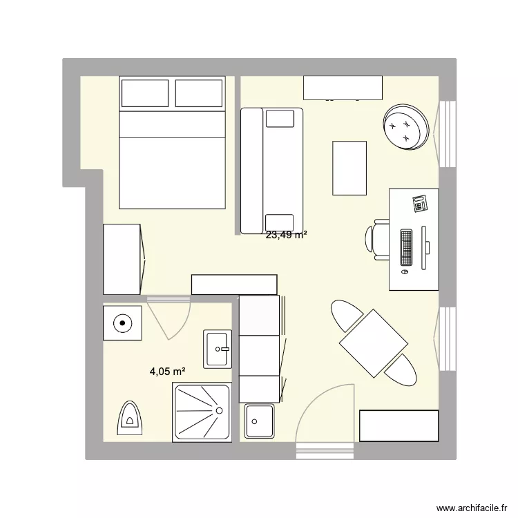 Paul. Plan de 2  et 28 m²