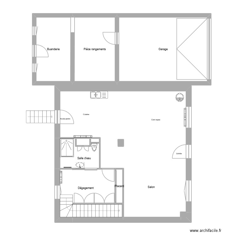 Ruocco RDC. Plan de 12 pièces et 112 m2