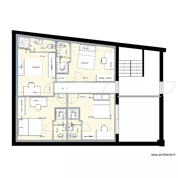 2&egrave;m G chambres/2. Plan de 