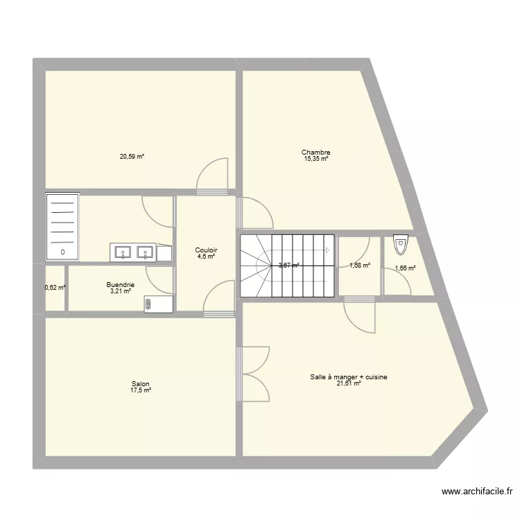 Projet. Plan de 10 Pièces et 90 m² Projet. Plan de 10 Pièces et 90 m²