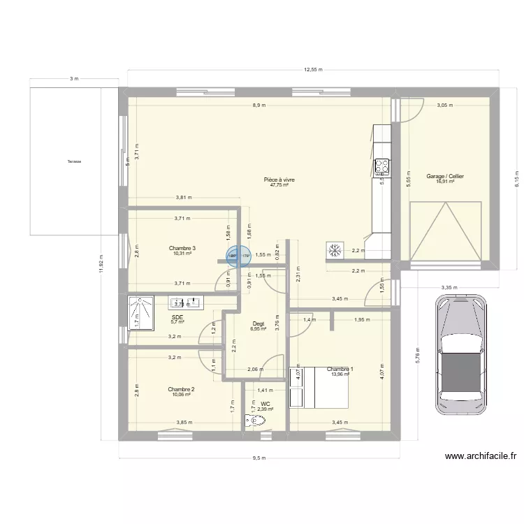 Plan 3. Plan de 8 et 114 m² Plan 3. Plan de 8 et 114 m²