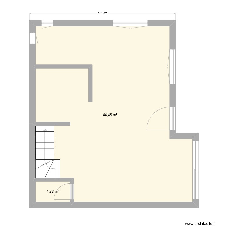 maison de david . Plan de 2 pièces et 46 m2