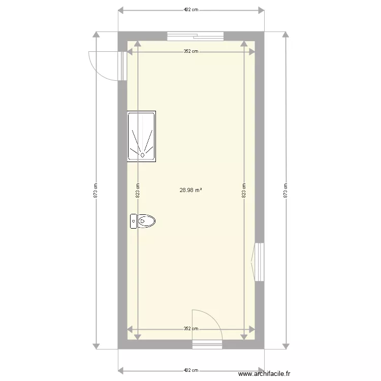 chambre pmr. Plan de 1  et 29 m²