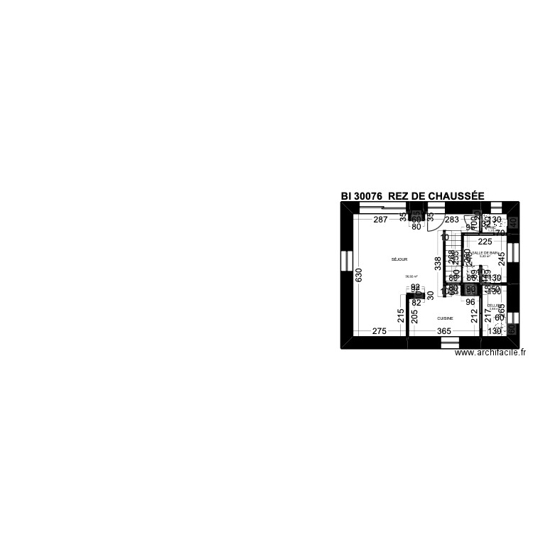BI 30076. Plan de 16 pièces et 123 m2