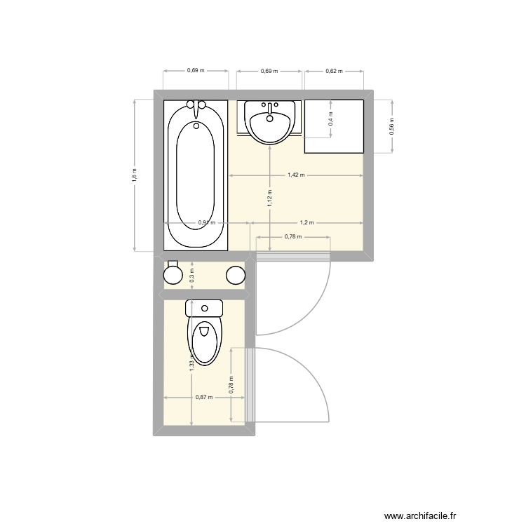 SDB R. Plan de 0 pièce et 0 m2