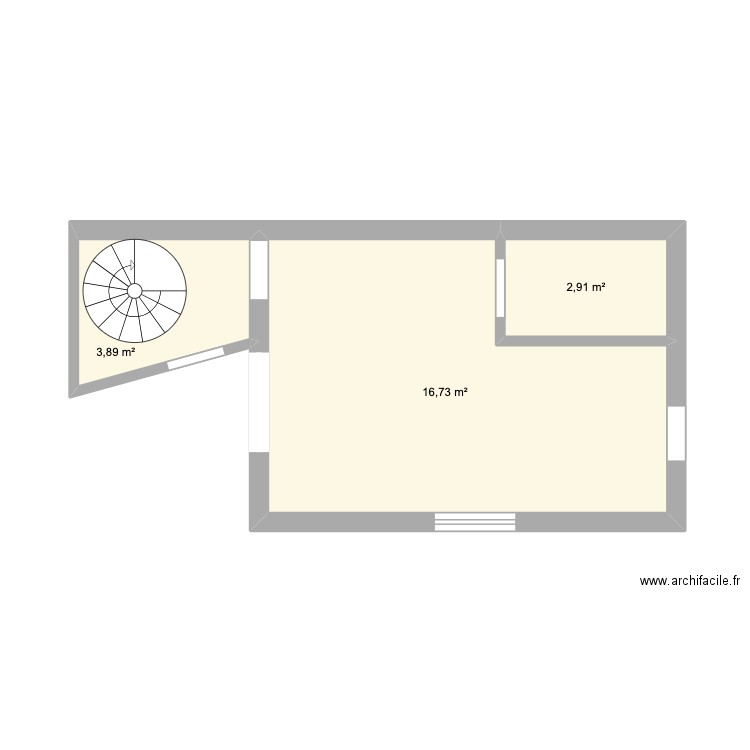 APPARTEMENT2. Plan de 3 pièces et 24 m2