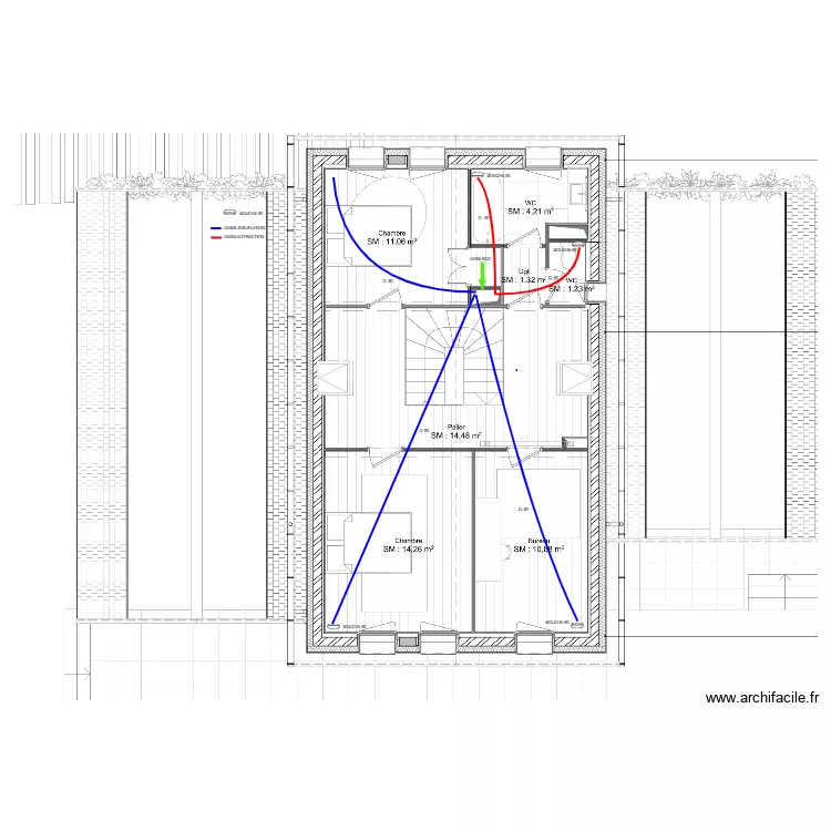 VMC EPAUX ETAGE. Plan de 