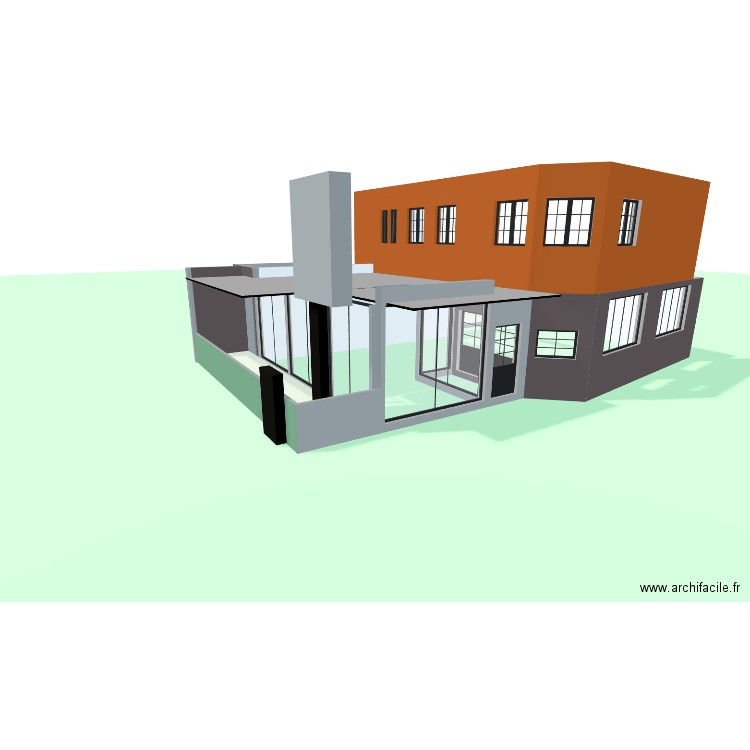 SALLE + VERANDA + CUISINE 02. Plan de 3 pièces et 40 m2