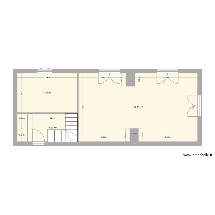 cottevrard. Plan de 4 pièces et 52 m2