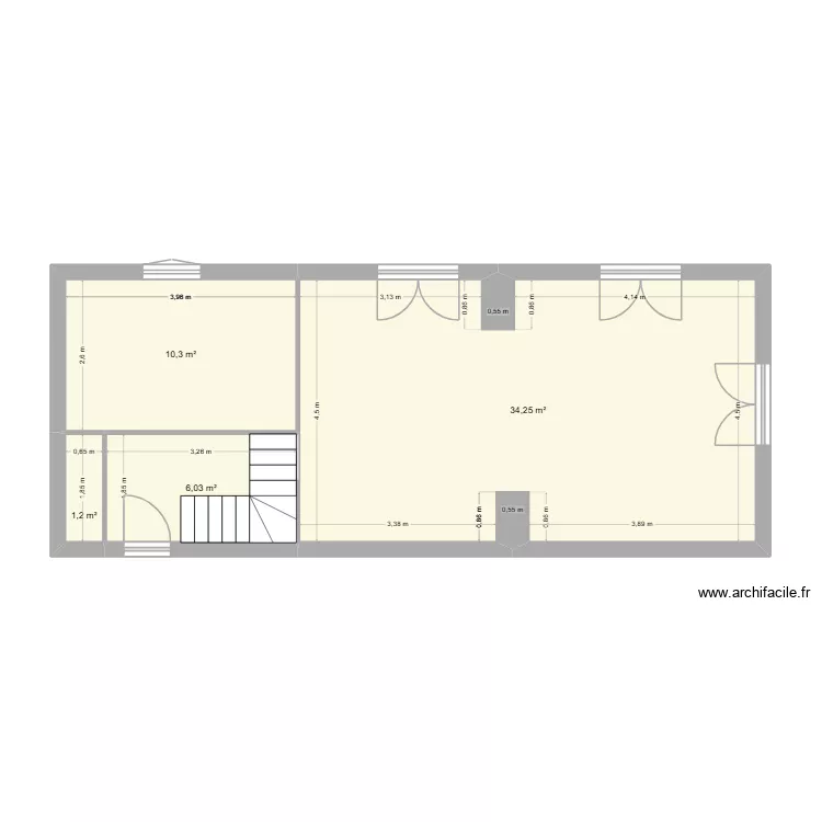 cottevrard. Plan de 4 pièces et 52 m²