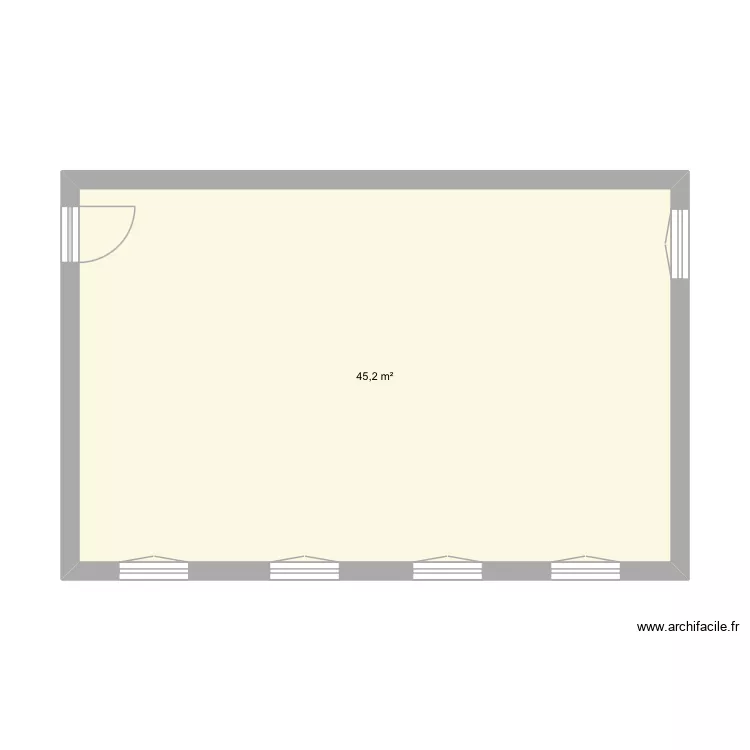 Charret. Plan de 1  et 45 m²