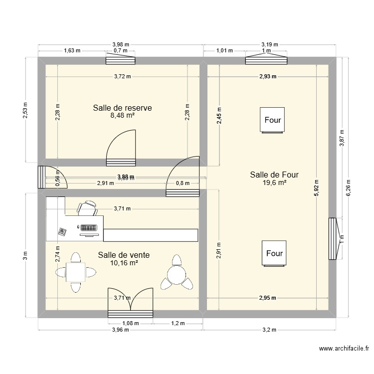 Plan Boulangerie ferme agro-pastorale remar sénégal. Plan de 3 pièces et 38 m2