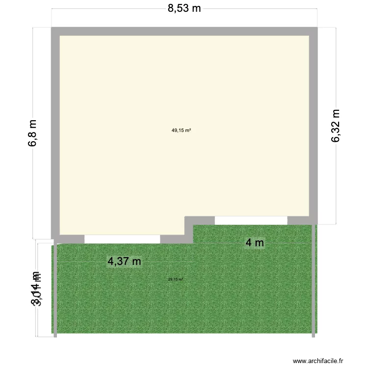 Projet fenetre. Plan de 1  et 49 m²