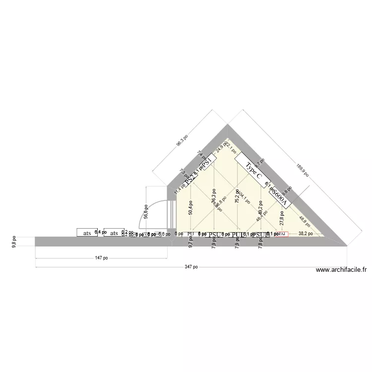 Garage NDP version 2 avec mesures. Plan de 