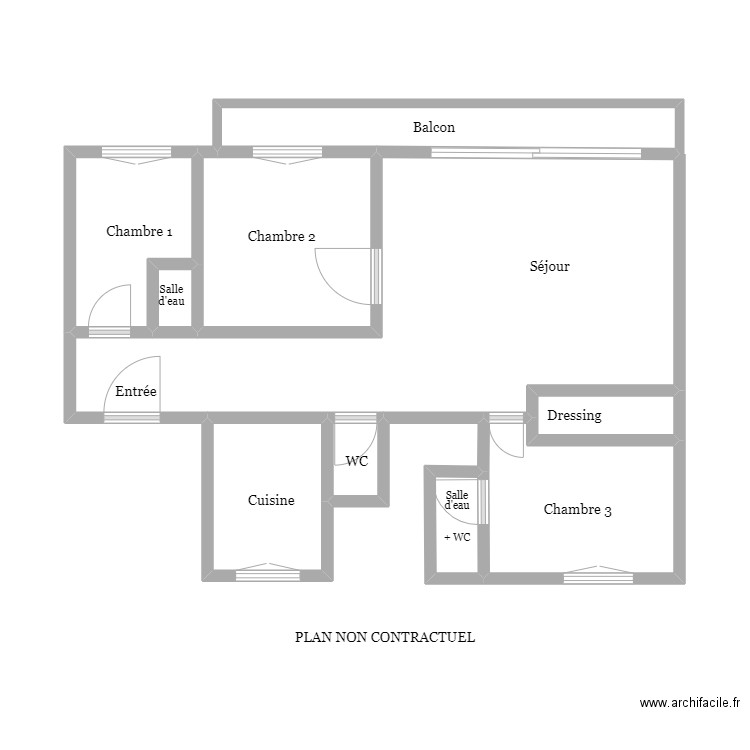 CAI . Plan de 10 pièces et 43 m2