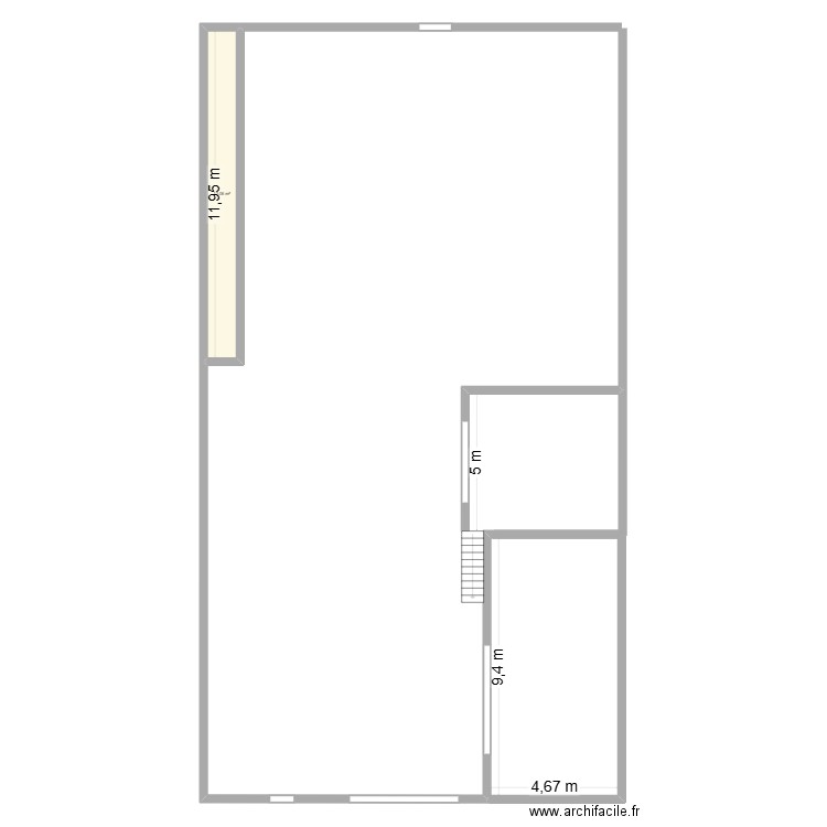 atelier. Plan de 1 pièce et 13 m2
