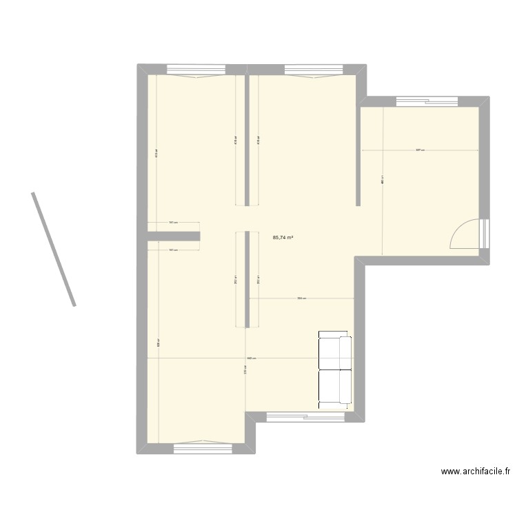 APPARTEMENT_VILLEURBANNE. Plan de 1 pièce et 86 m2