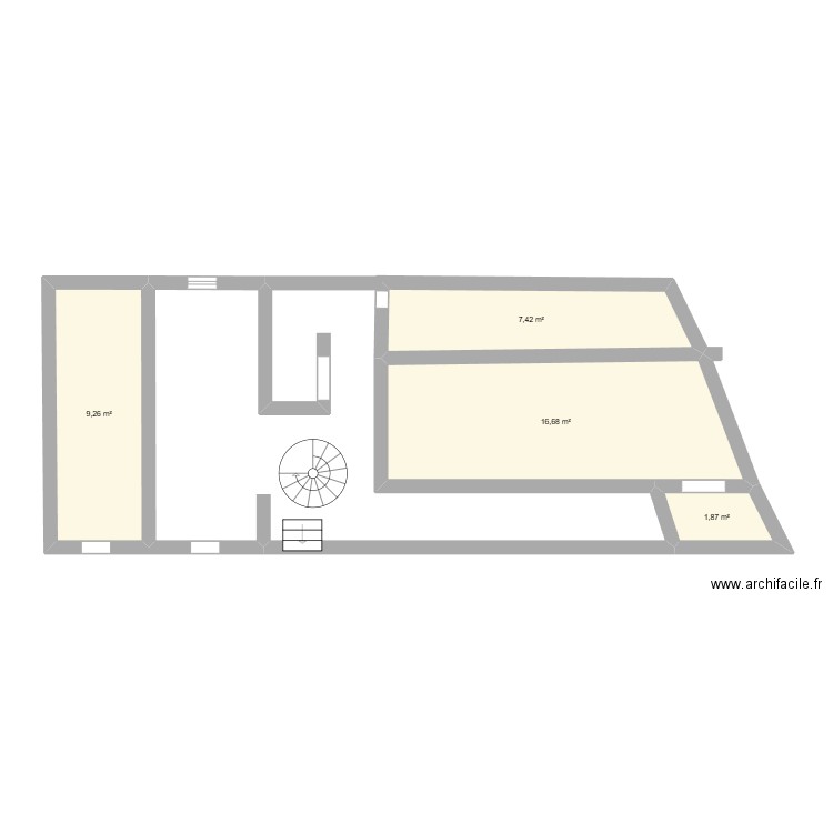 1er maison. Plan de 4 pièces et 35 m2