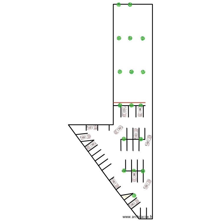 Plan Parking Visiteurs. Plan de 1 pièce et 6 m2