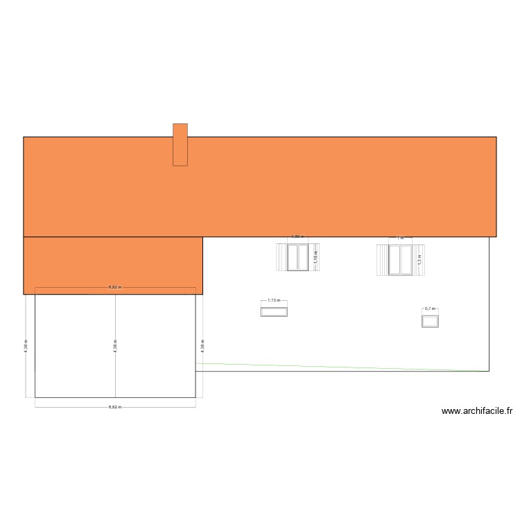 Fa&ccedil;ade Ouest. Plan de 0 pièce et 0 m2