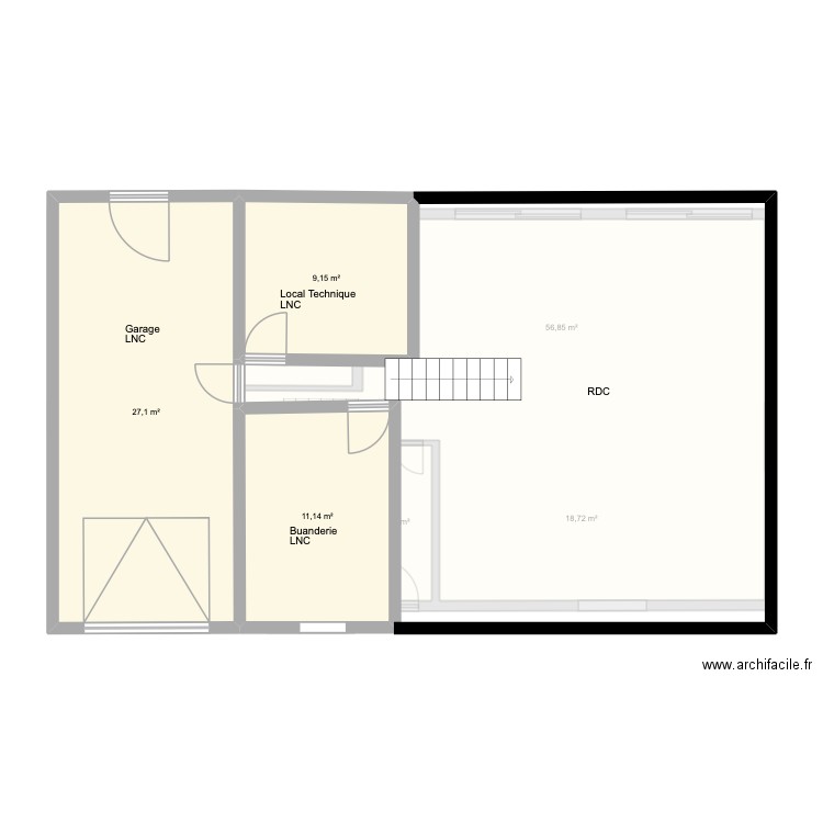 Sous Sol. Plan de 12 pièces et 202 m2