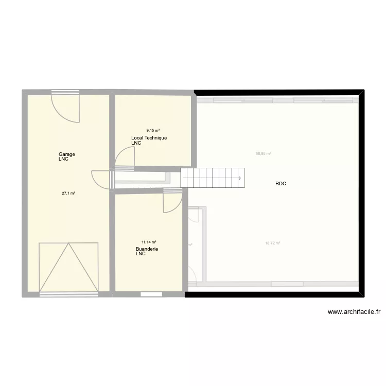 Sous Sol. Plan de 12 pièces et 202 m²