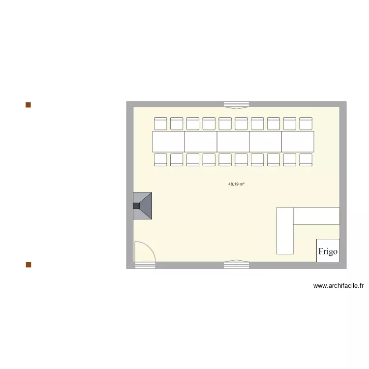 baraque de chasse. Plan de 1 Pièce et 48 m²