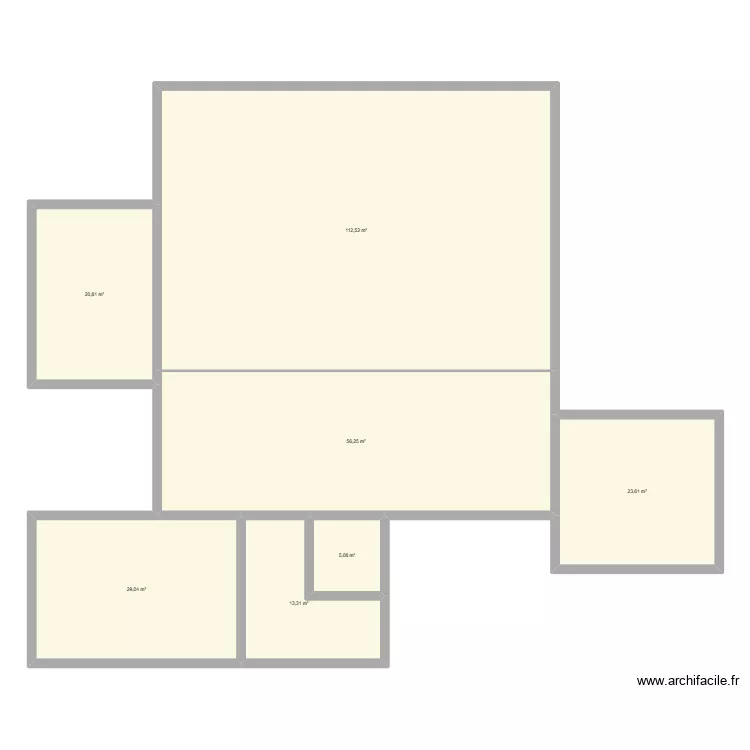 salle de mariage. Plan de 7  et 261 m²