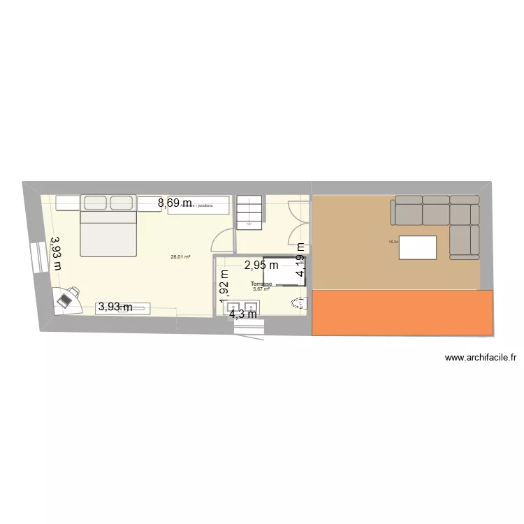 coursan v1. Plan de 9 Pièces et 169 m²
