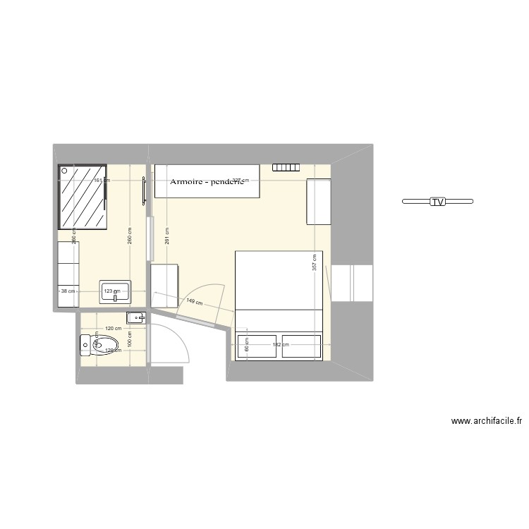 suite parentale. Plan de 0 pièce et 0 m2