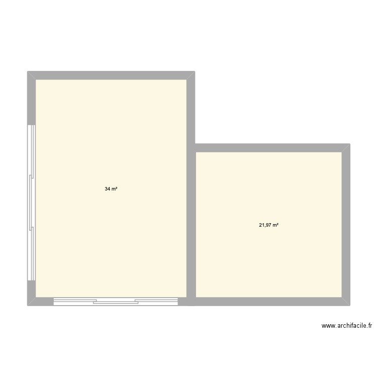 JMS. Plan de 2 pièces et 56 m2