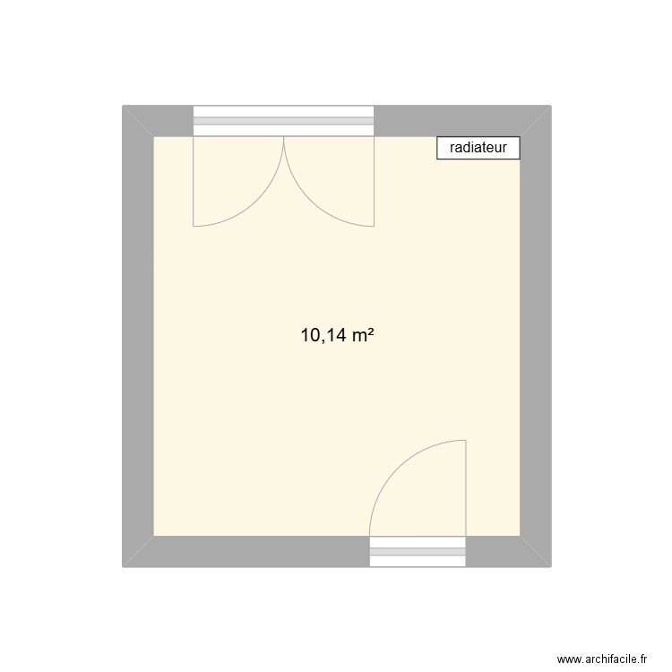 Petite chambre. Plan de 1 pièce et 10 m2