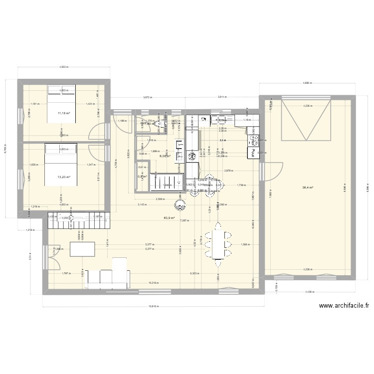 Maison saint sulpice 2. Plan de 7 pièces et 133 m2